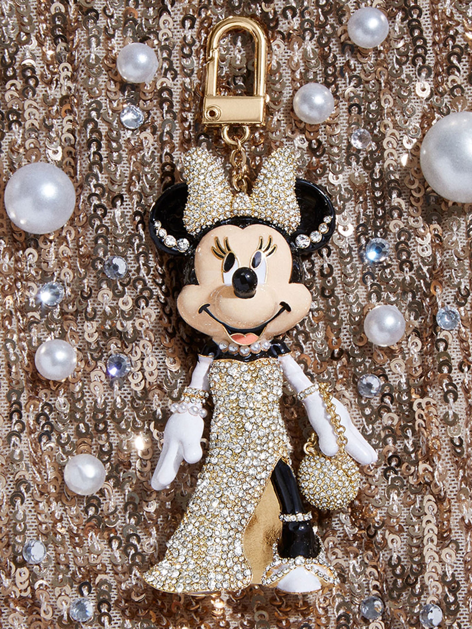 Minnie Mouse disney Bag Charm - Black Tie