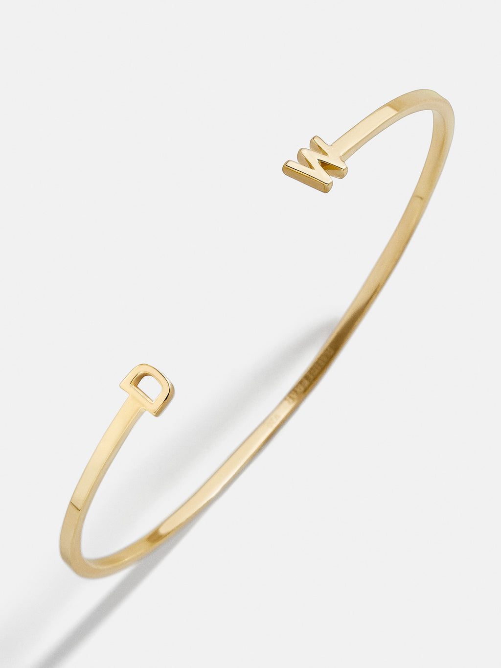18K Gold Double Initial Custom Cuff Bracelet – 18K Gold Plated Sterling ...