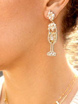 BaubleBar Drink Statement Earrings - Champagne - Champagne glass statement earrings