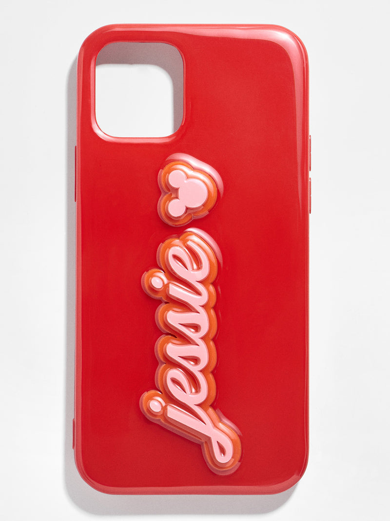 Mickey Mouse Disney Script Font Iphone Case Red Pink Customizable Phone Case Baublebar