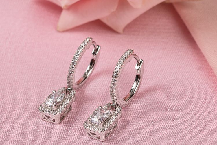 Ornate Jewels Pure 925 Sterling Silver White Earrings For Women