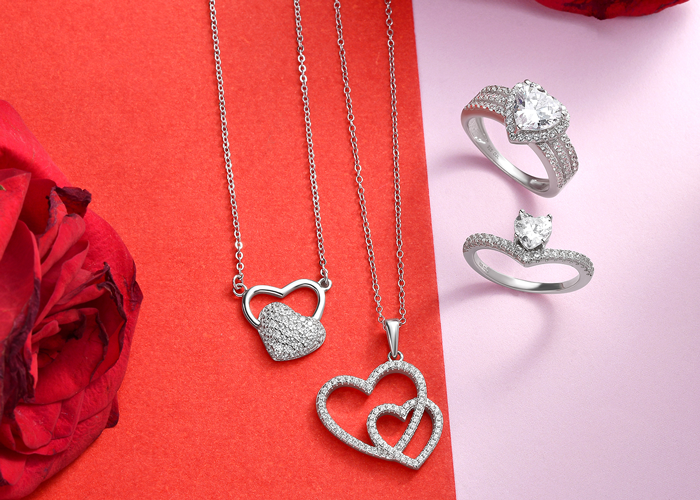 Heart jewellery for Valentine's Day