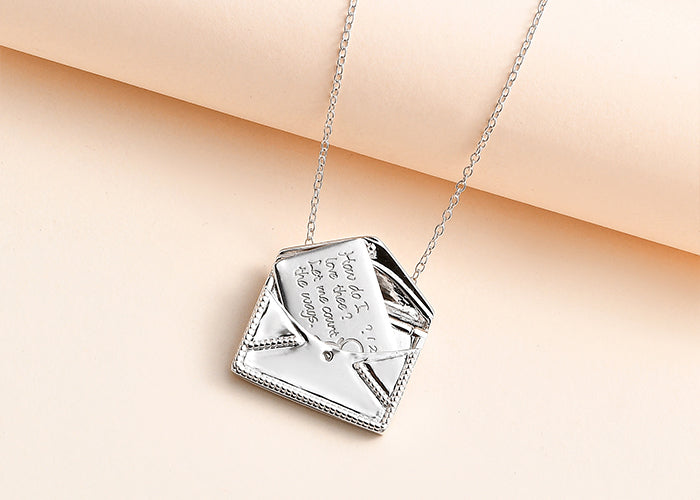 Love Letter Envelope Necklace In Pure 925 Sterling Silver
