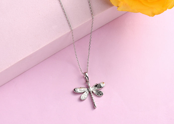 Dragonfly Necklace for women in Pure Silver