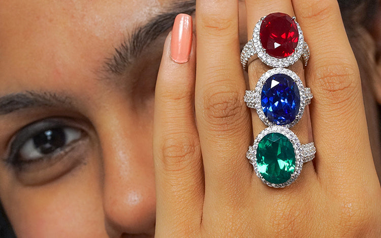 Ruby emerald sapphire rings 