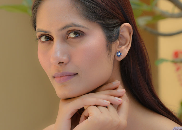 Blue sapphire earring for women