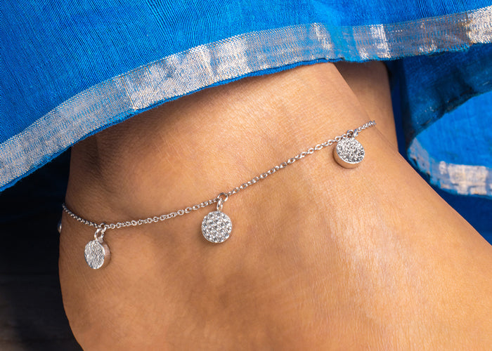 Silver anklets for women