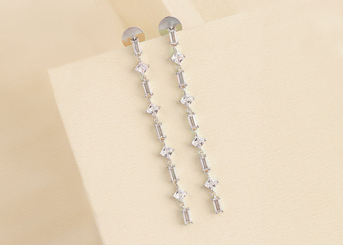 Long Dangle Earrings, Silver Earrings for women
