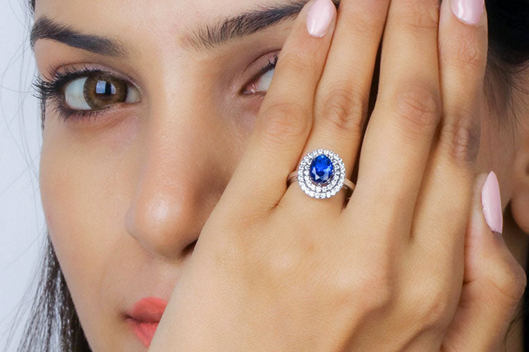 Blue Sapphire ring for women 