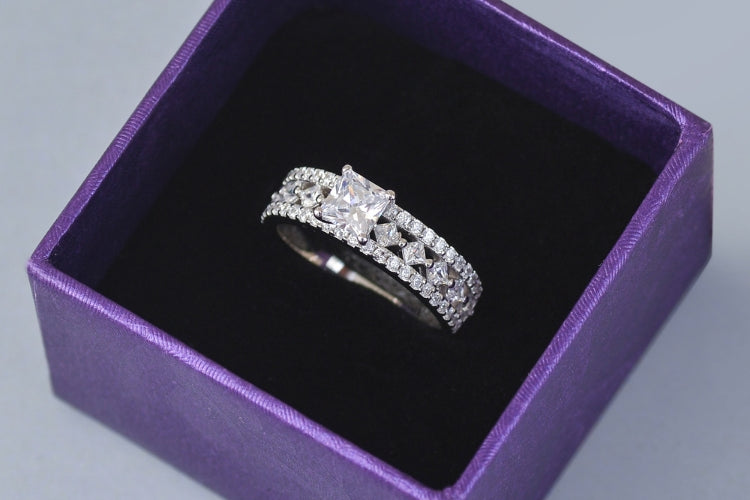 Pure 925 Silver American diamond Solitaire Ring