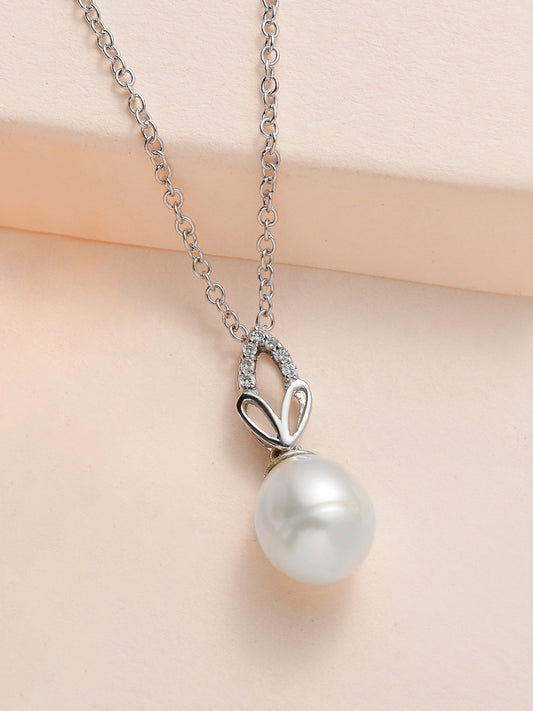 Buy svan Silver Pearl Pendant with Link Chain | Gift Women & Girls | With  Certificate of Authenticity and 925 Stamp at Amazon.in