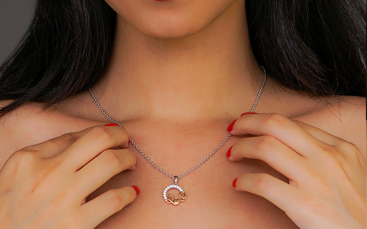 Ornate Jewels Girl with love pendent and chain