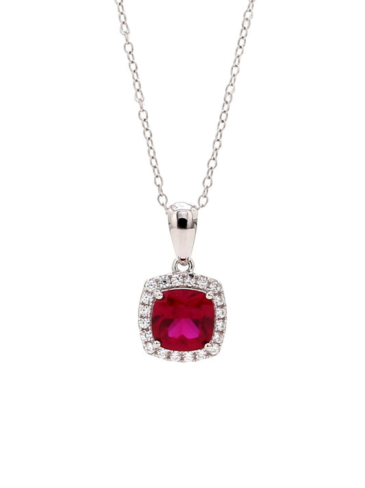 Authentic Red Ruby Gemstone Pendant For Her in Real 14k Gold