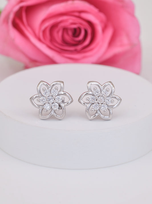 SOLITAIRE: CHIARA EAR STUDS WITH HEART SHAPED INCLUSION STONE - Keepsake by  Ryo