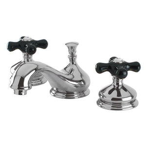 Kingston Brass Duchess Widespread Bathroom Faucet with Brass Pop-Up with Porcelain Cross Handles
