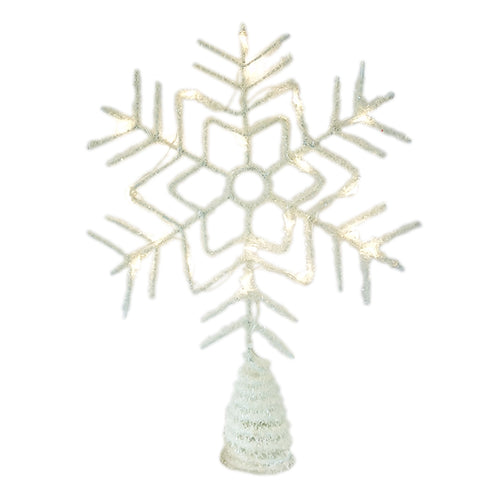 Fluffy White Star Tree Topper – Glendas Christmas Cottage