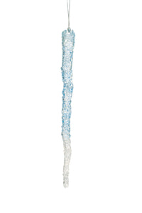 Blue Glittery Long Icicle Ornament
