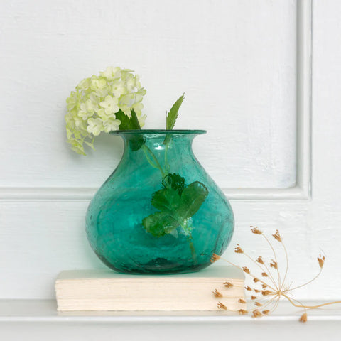 green glass mini vase