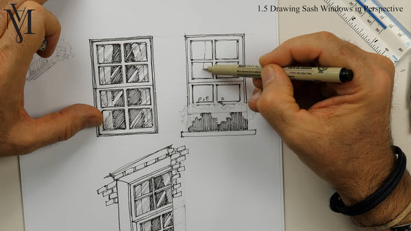 Level 1 - Urban sketching - Drawing Sash windows in perspective