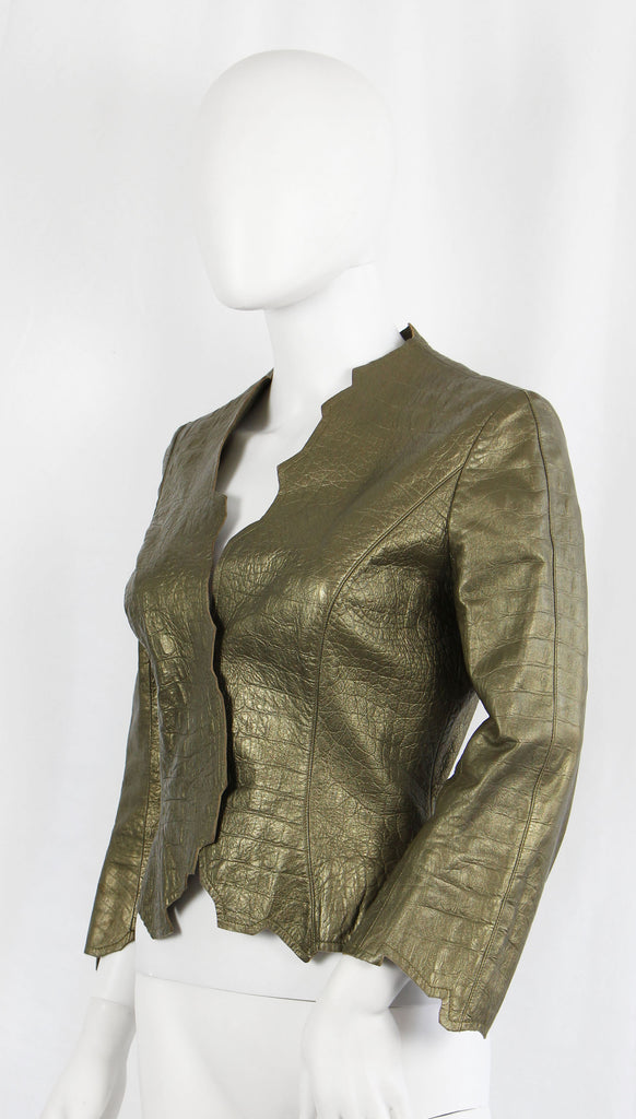 PRADA BRONZE CRINKLED JACKET - S/S 2009 – nymfavintage