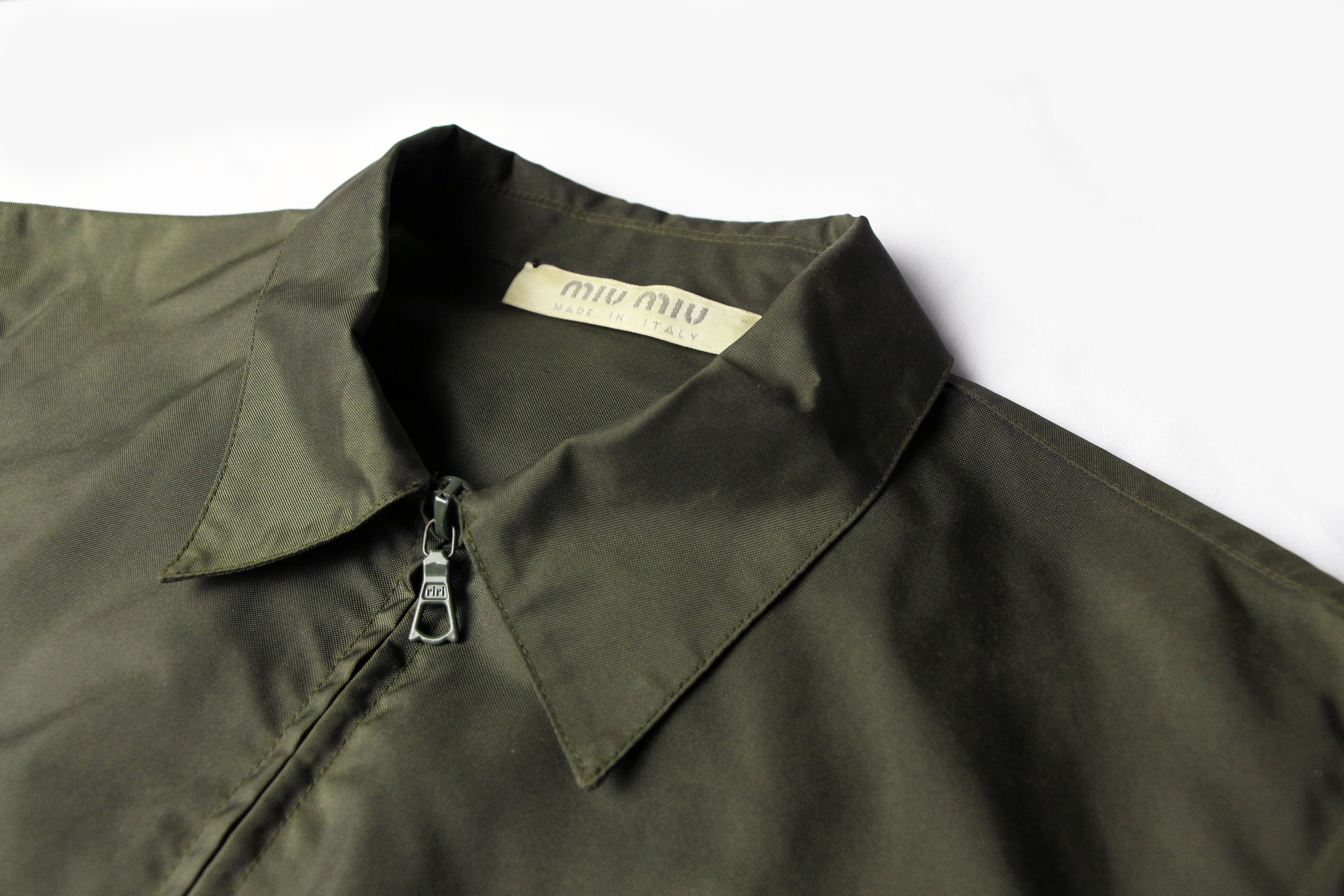MIU MIU Kaki nylon jacket - S/S 1999 – nymfavintage