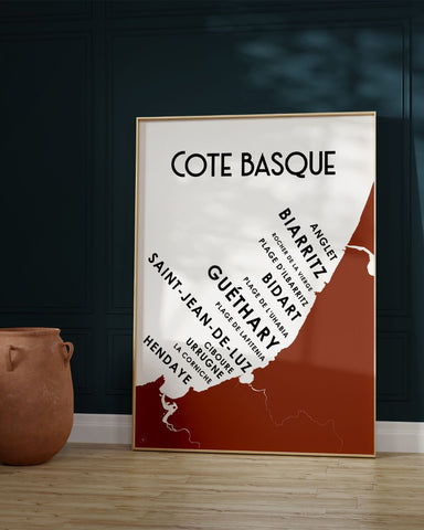 Affiche vintage Cote basque, cadeau original femme