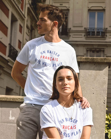 Coffret t-shirt Un baiser français svp, cadeau couple