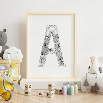 Poster lettre de l'alphabet, de A à Z, idée cadeau naissance bébé