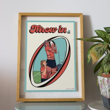 Affiche Rugby Féminin, décoration chambre enfant