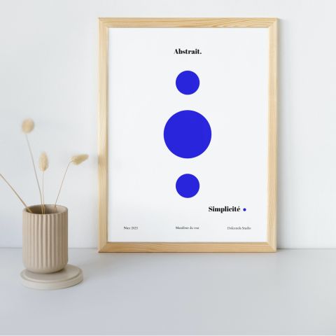 Affiche Abstrait Rond Bleu, décoration contemporaine