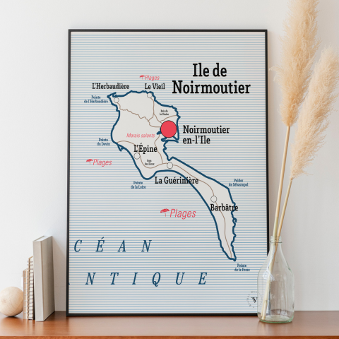 Affiche de Noimoutier, carte scolaire