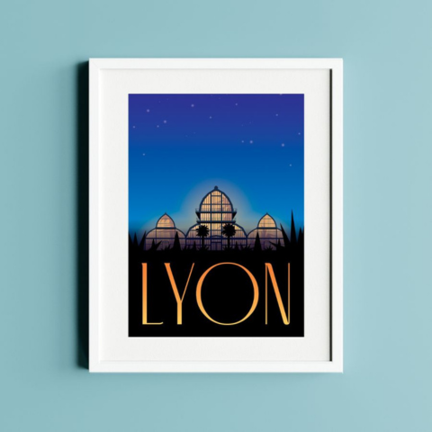 Poster de Lyon, Parc de la tête d'Or, idée cadeau souvenir