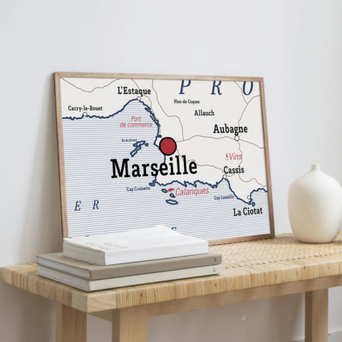 Carte scolaire de Marseille, idée cadeau souvenir