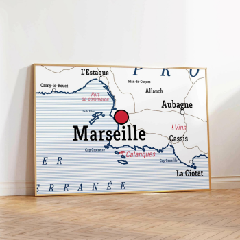 Affiche Marseille, cadeau personnalisé femme