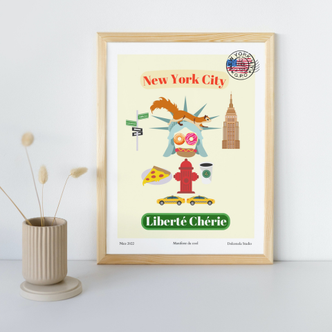 Affiche souvenir New York, cadeau voyage