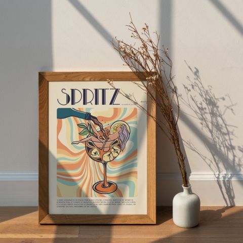 Affiche cocktail Spritz, idée cadeau femme