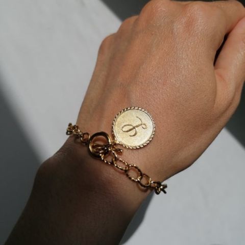 Bracelet initiale personnalisé, idée cadeau femme anniversaire