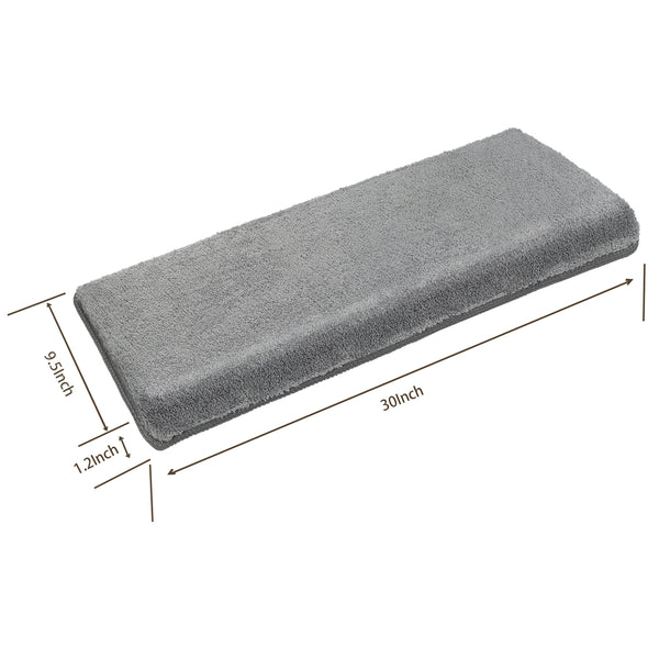 Dean Non-Slip Tape Free Pet Friendly Premium Carpet Stair Treads/Runner  Rugs - Dark Gray Ribbed (Set of 15) 30 x 8