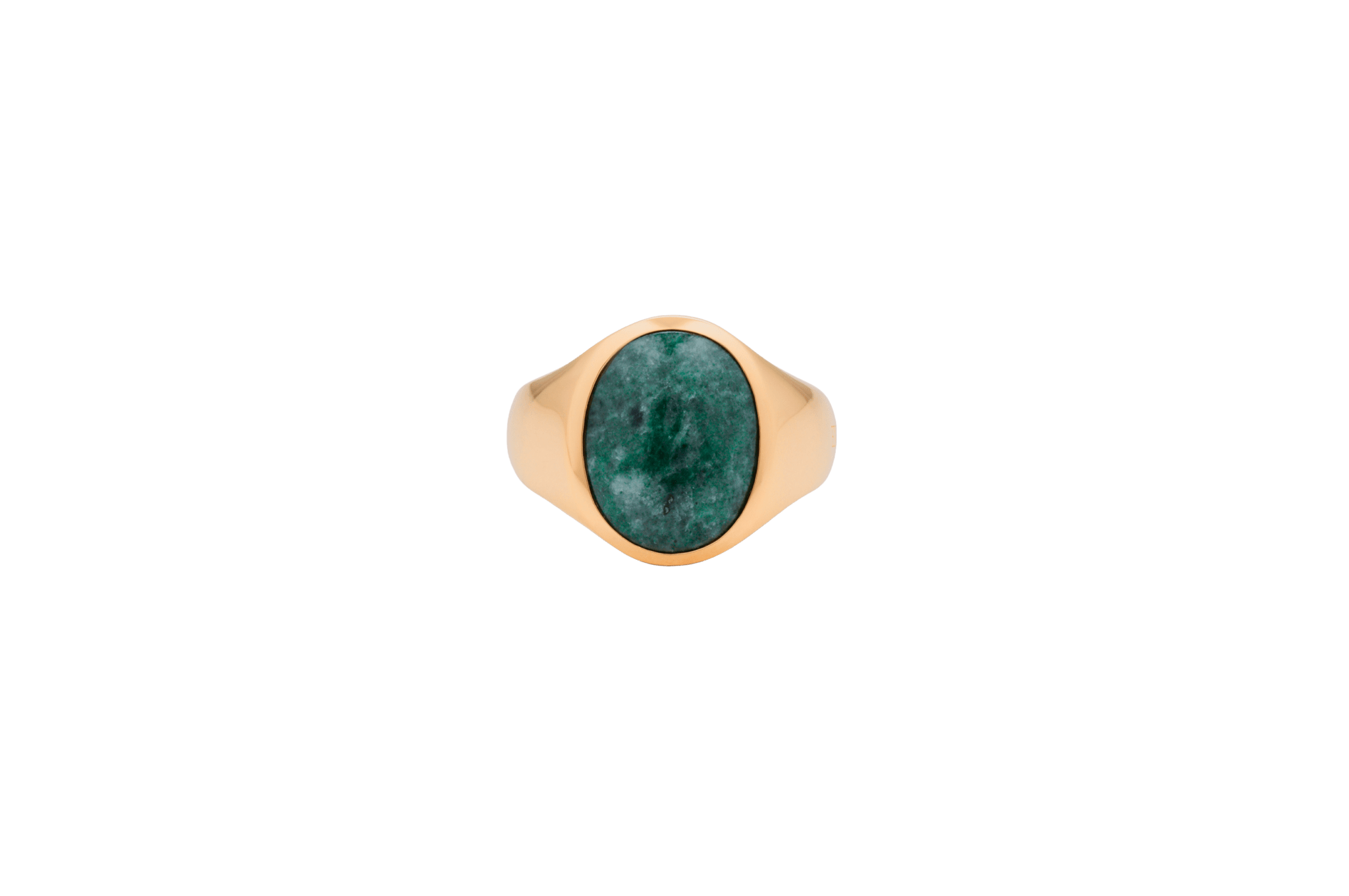 Billede af IX Oval Signet Ring Green Marble