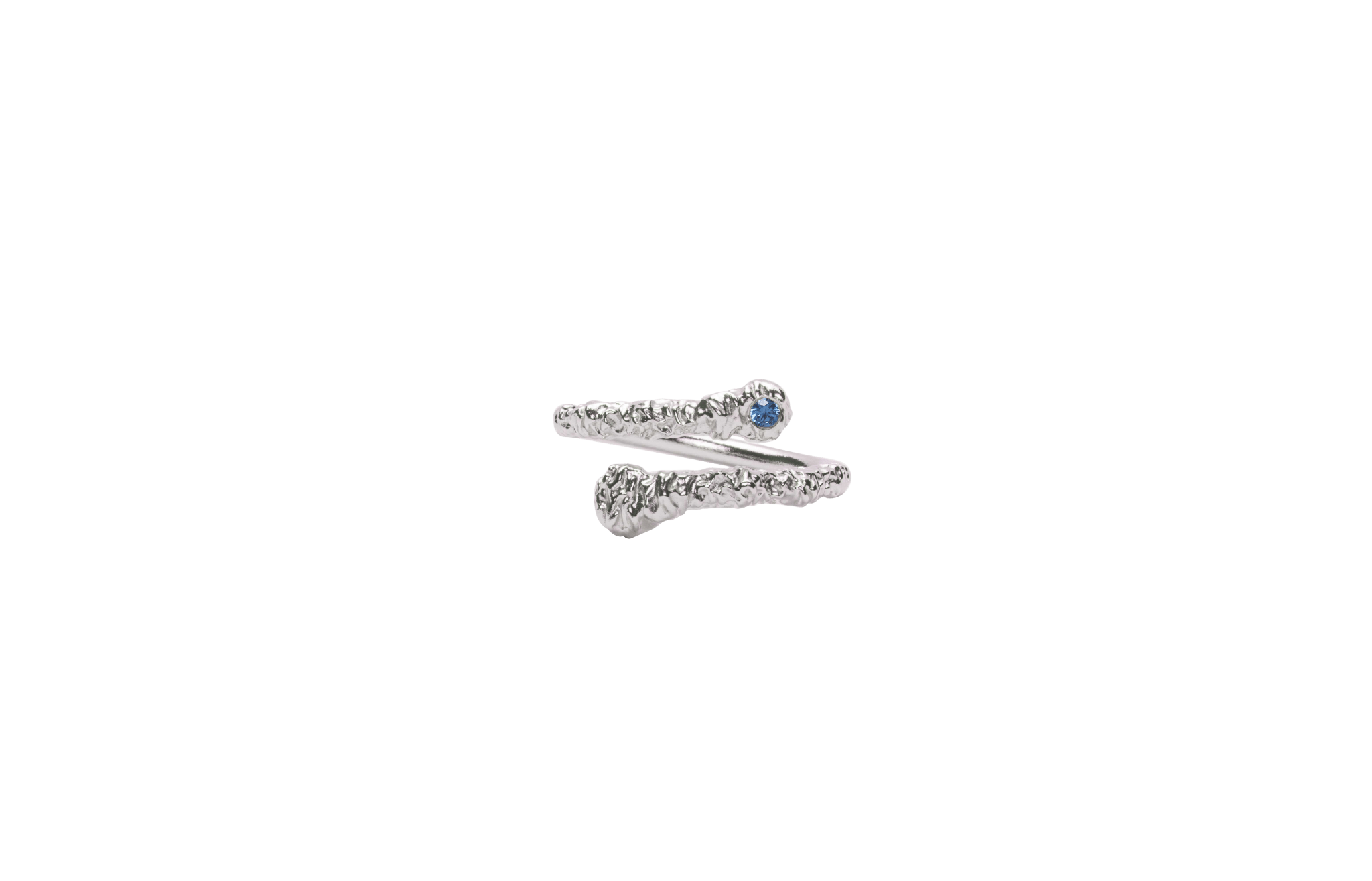 Billede af IX Crunchy Blue Nature Ring Silver