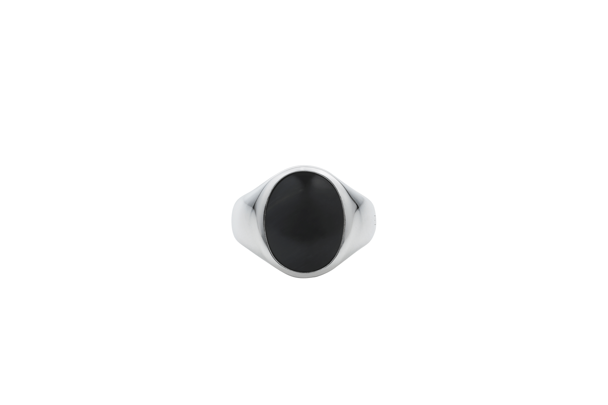 Billede af IX Oval Signet Ring Hawks Eye Silver