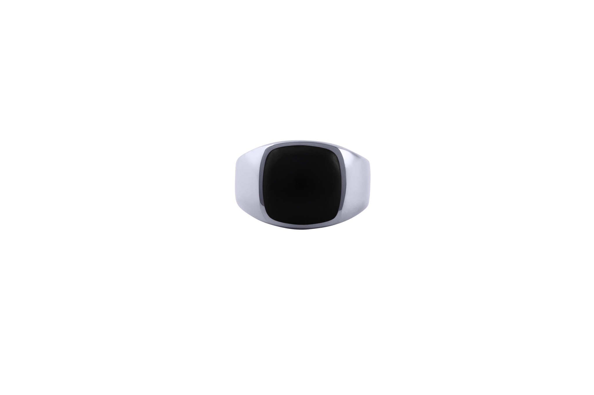 Billede af IX Cushion Signet Ring Black Onyx Silver