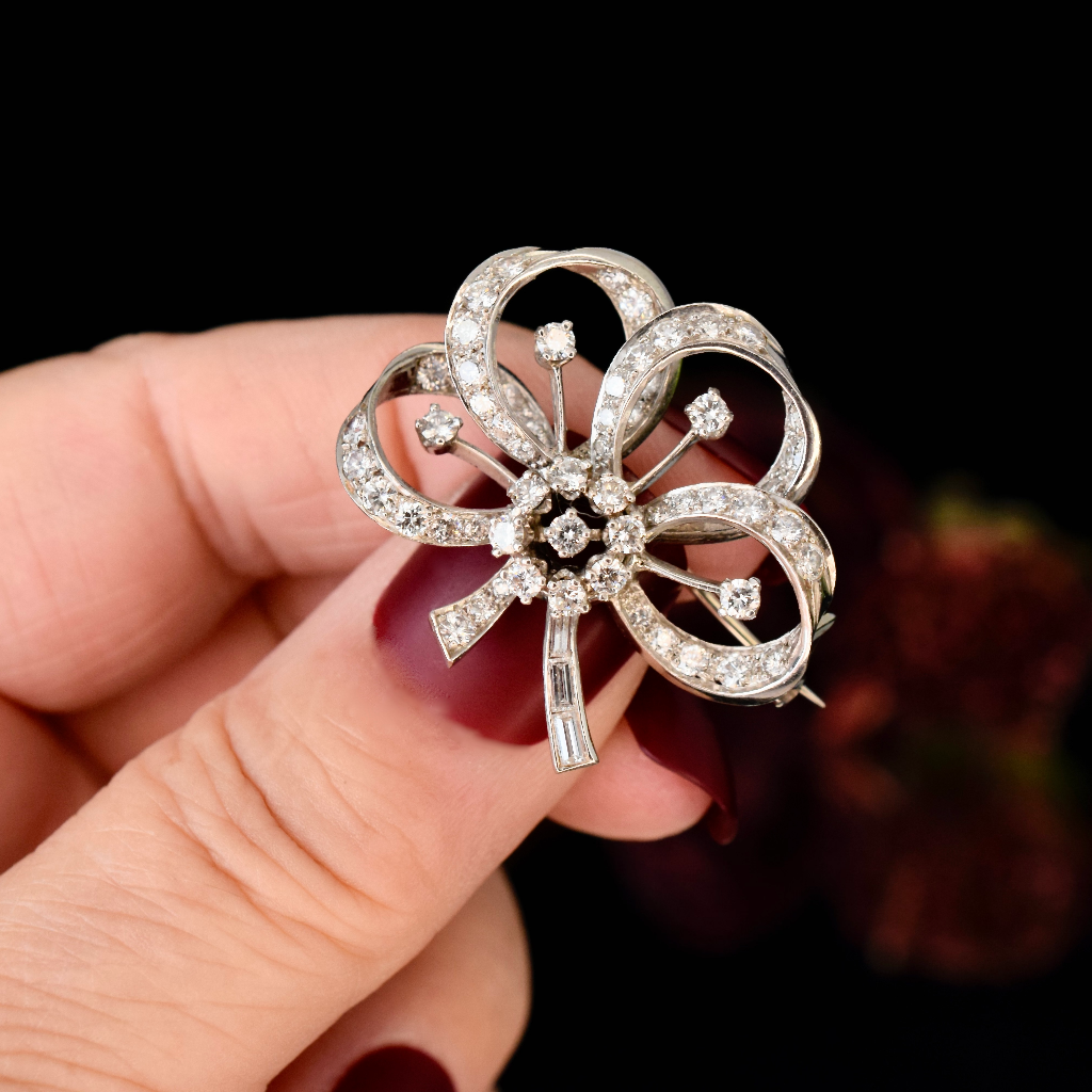 Victorian Era Spider Pin with 5.00 Carat Rare Natural Rose Cut Brown Colored Diamond