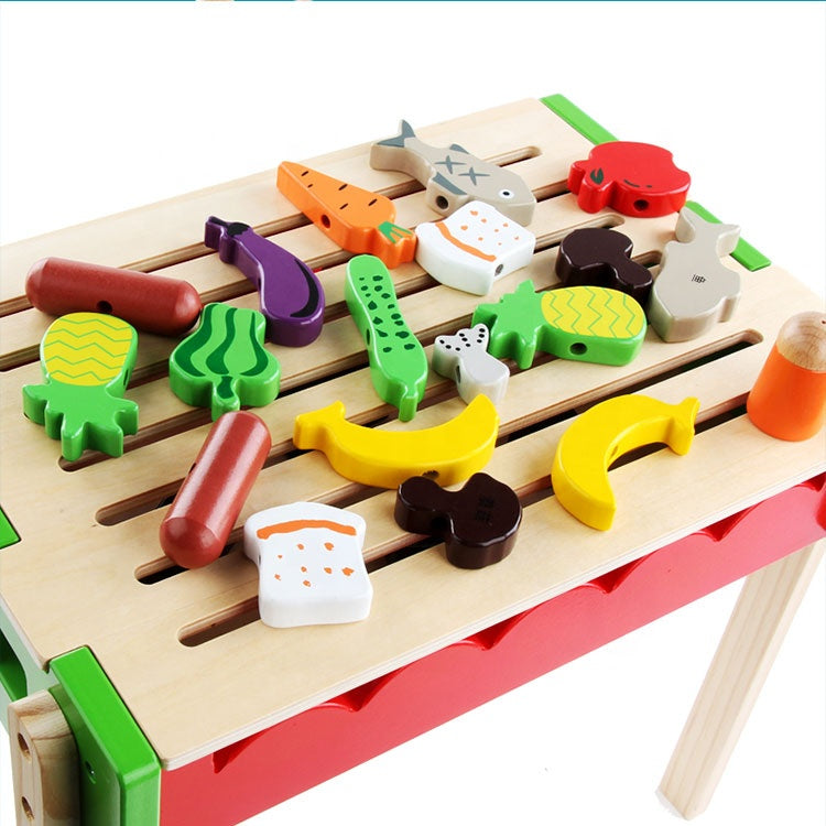 wooden bbq toy