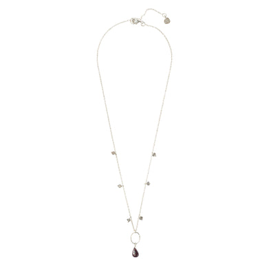 Heaven Garnet Labradorite Silver Necklace Garnet van a Beautiful Story te koop bij LEEF mode en accessoires Meppel