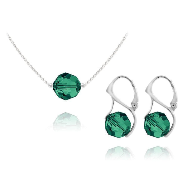 Silver And Emerald Jewellery Set