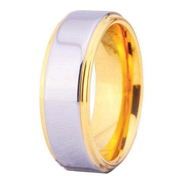 Tungsten Silver And Gold Wedding Band   E088ed24 6c8b 4280 B316 632effad2451 