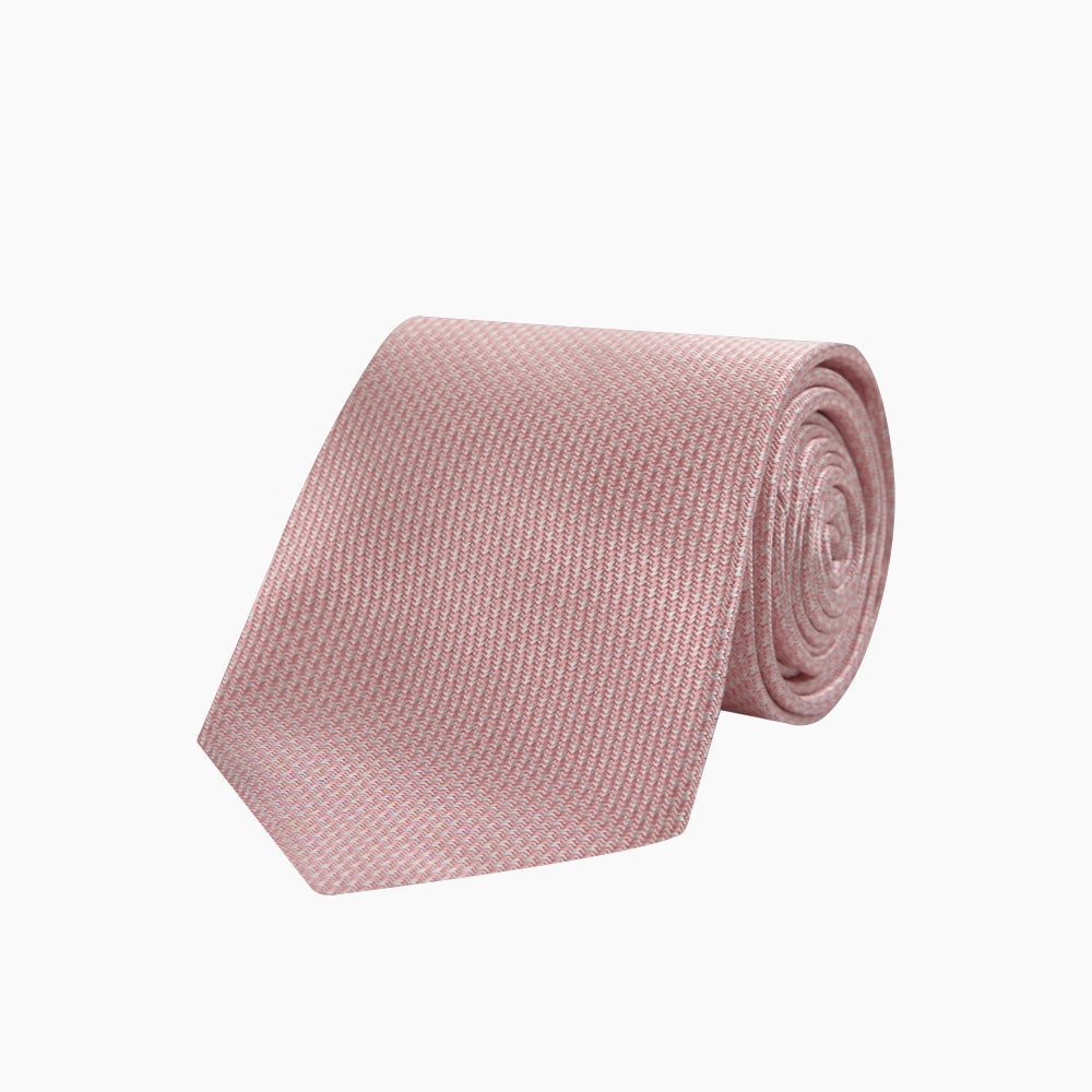 Pink Houndstooth Silk Tie