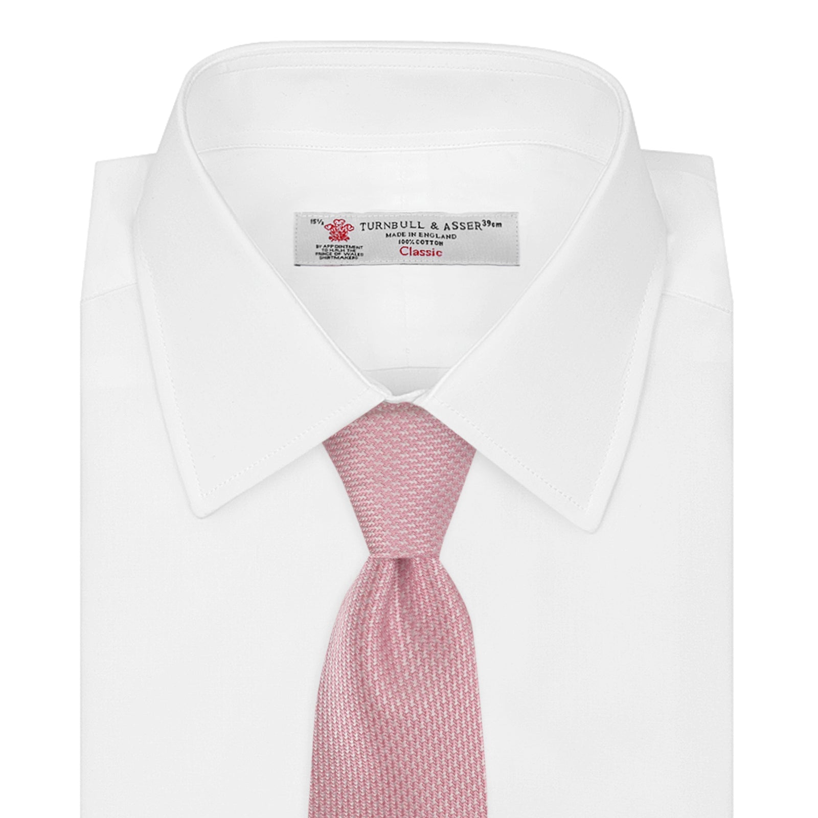 Pink Houndstooth Silk Tie