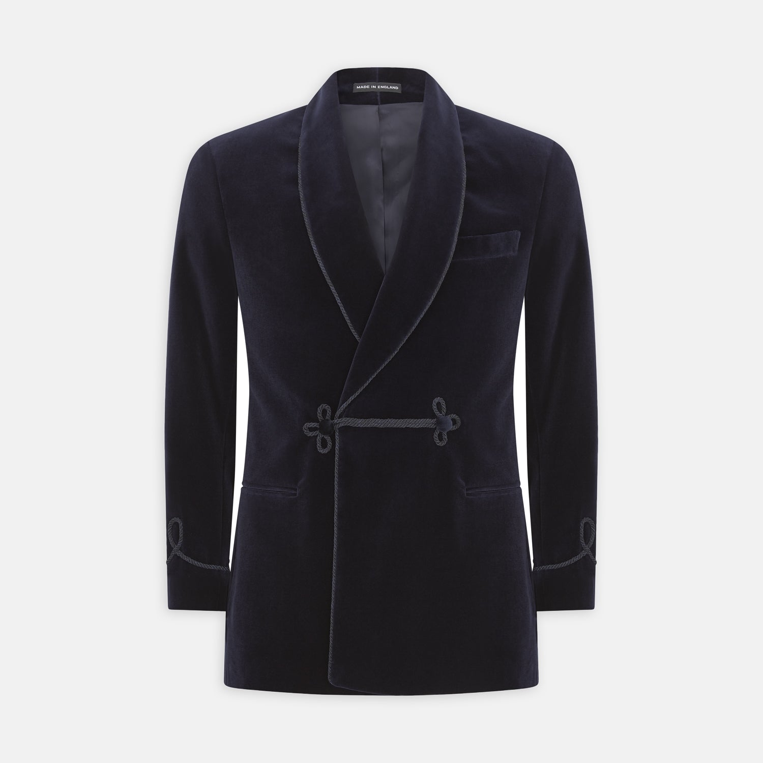 Black Double Breasted Velvet Smoking Jacket